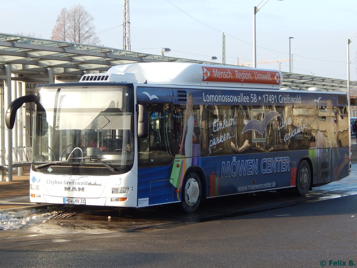 MAN Lion's City CNG der Stadtwerke Greifswald in Greifswald.