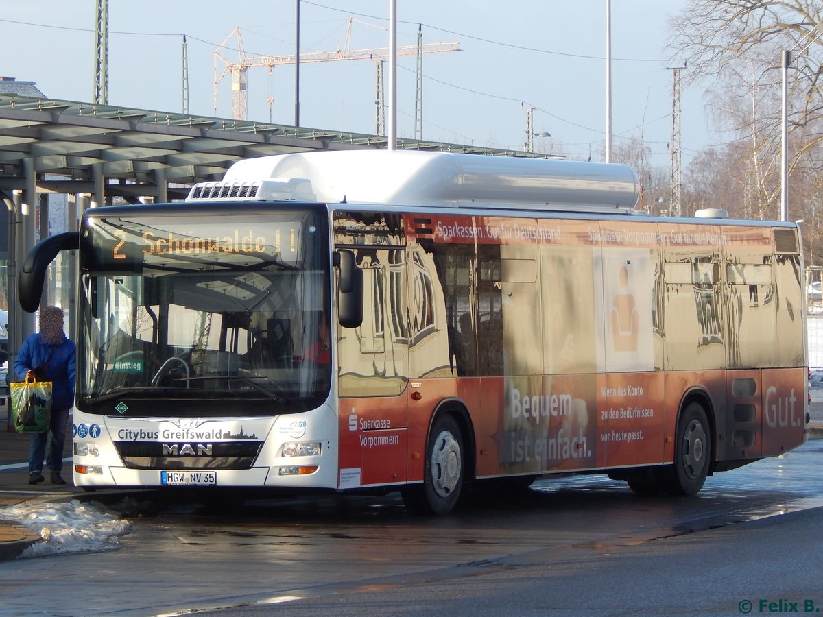 MAN Lion's City CNG der Stadtwerke Greifswald in Greifswald.