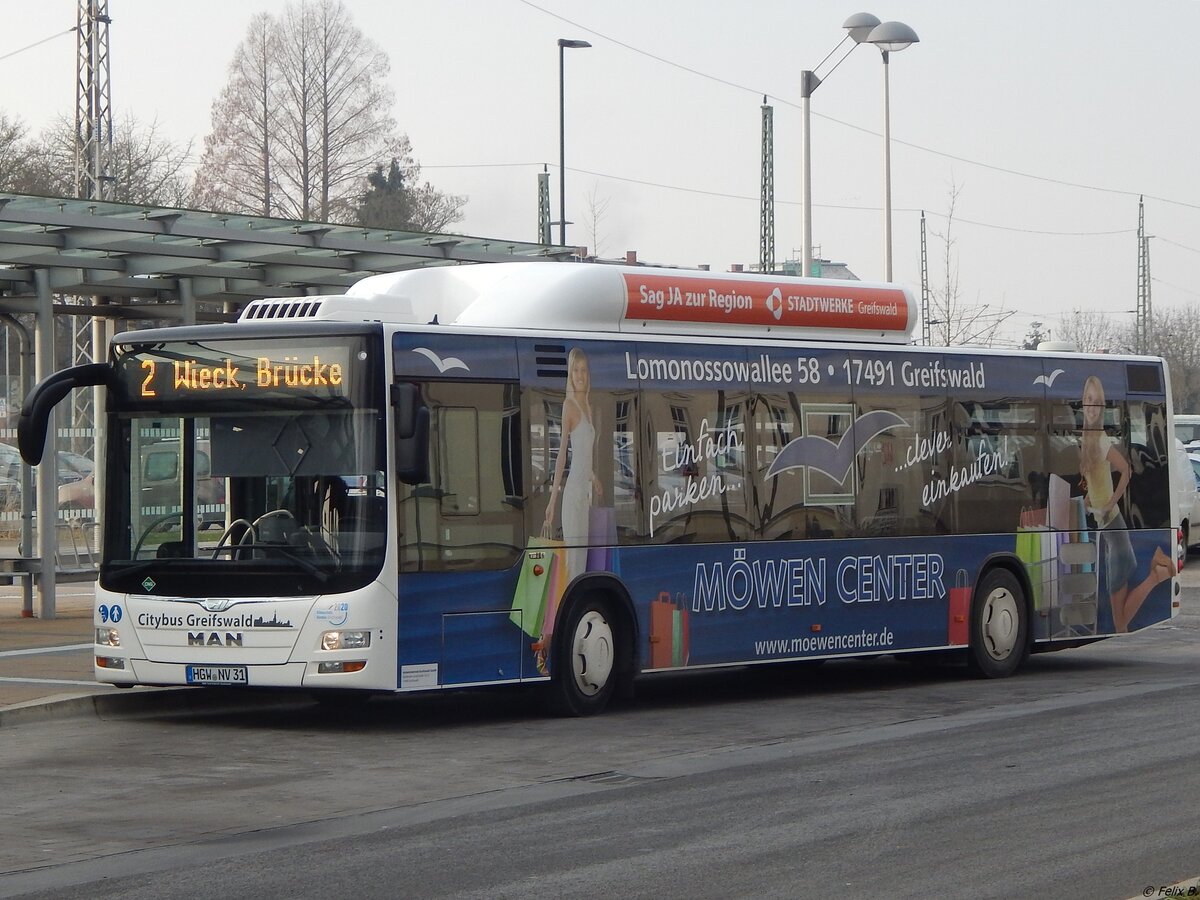 MAN Lion's City CNG der Stadtwerke Greifswald in Greifswald.