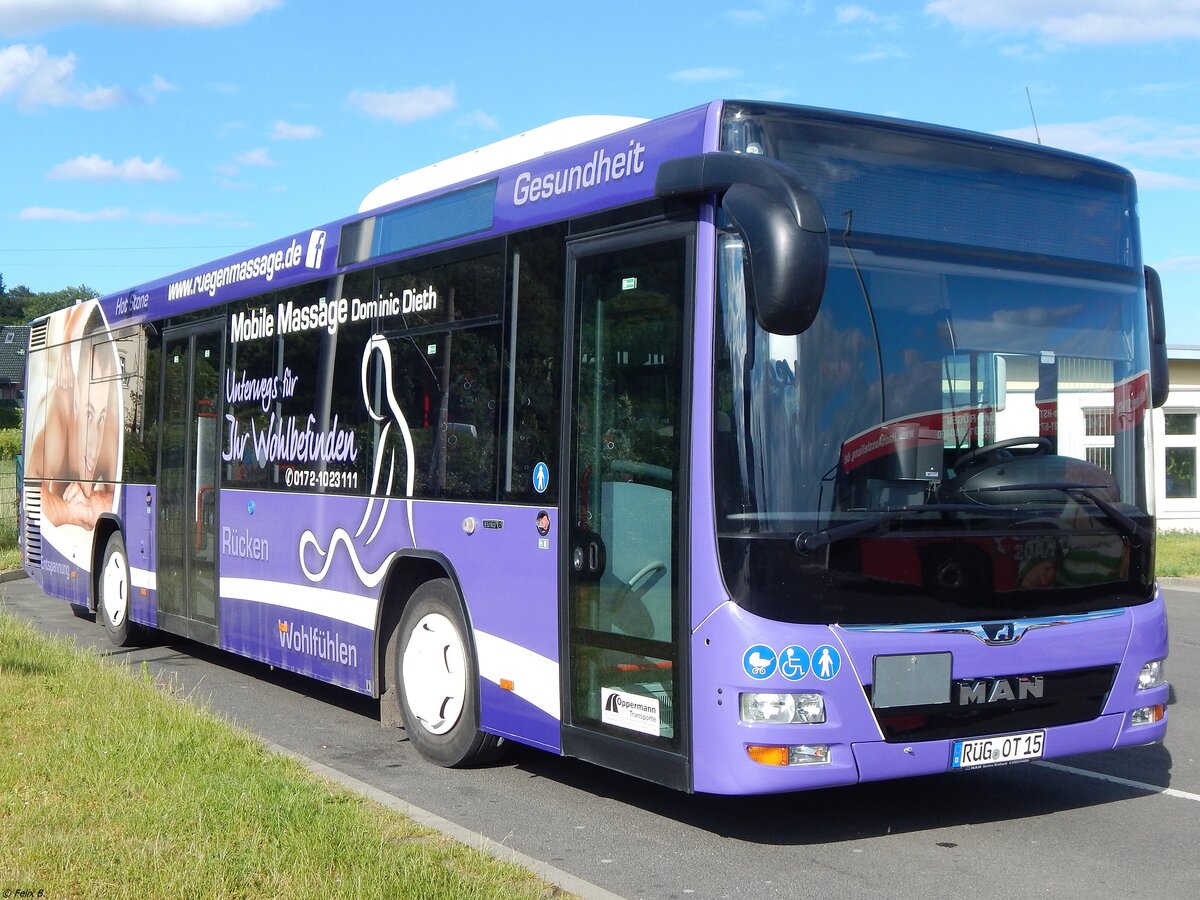 MAN Lion's City LE Ü der Oppermann Transporte aus Deutschland in Sassnitz.