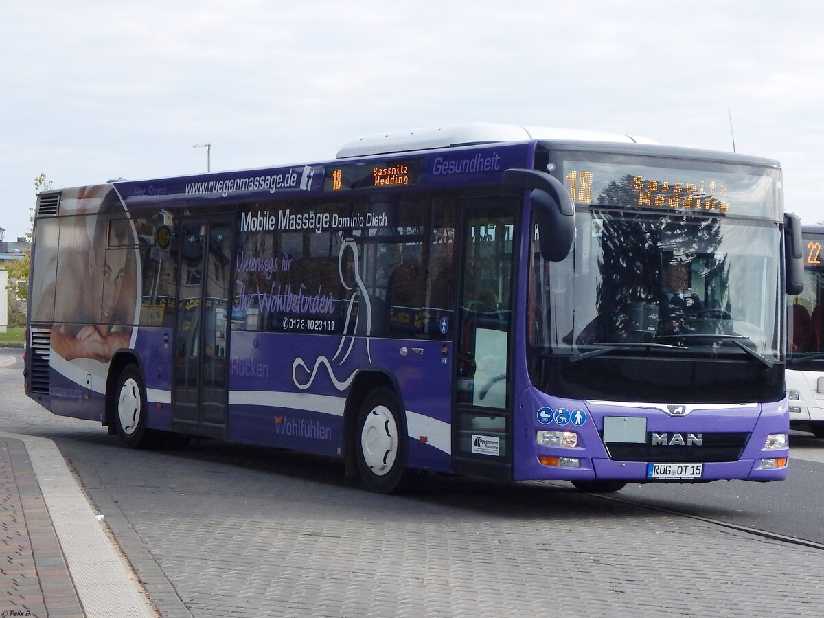 MAN Lion's City LE Ü der Oppermann Transporte aus Deutschland in Sassnitz.