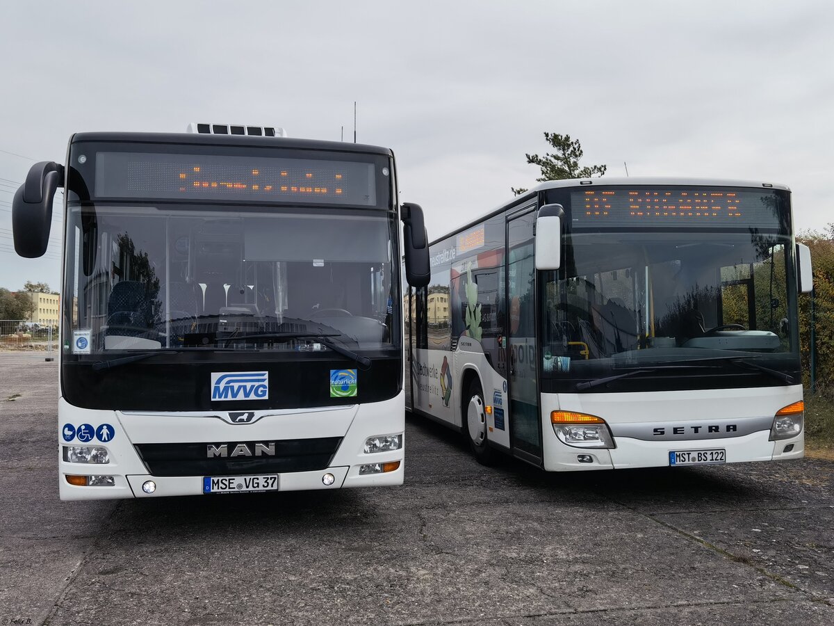 MAN Lion's City LE Ü der MVVG und Setra 415 NF von Becker-Strelitz Reisen aus Deutschland in Neubrandenburg.