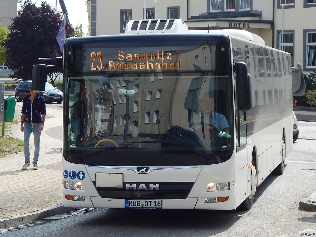 MAN Lion's City der Oppermann Transporte aus Deutschland in Sassnitz. 