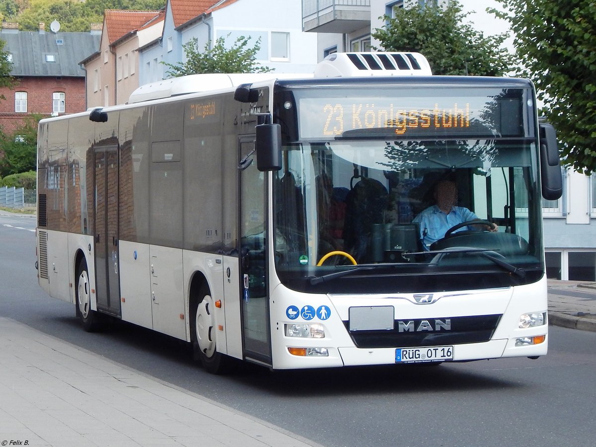 MAN Lion's City der Oppermann Transporte aus Deutschland in Sassnitz. 