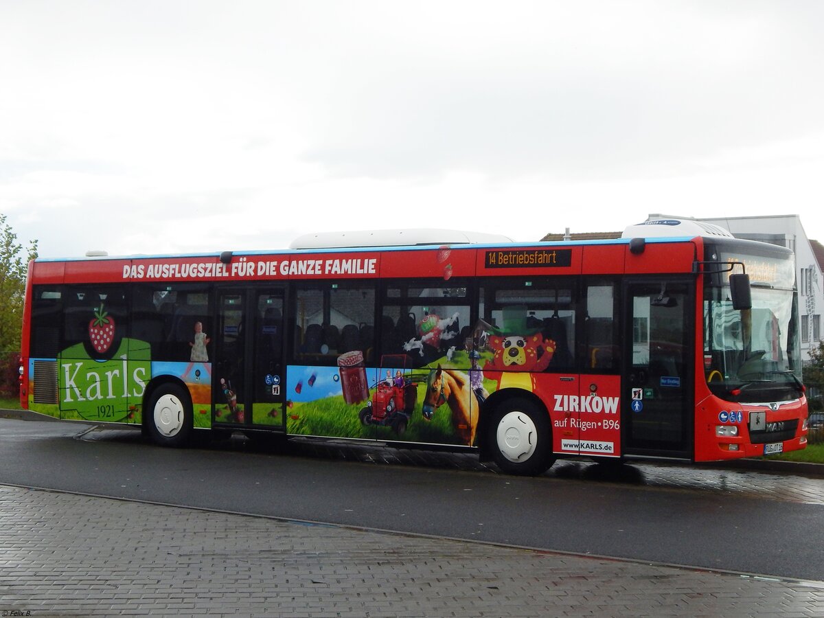 MAN Lion's City der Oppermann Transporte aus Deutschland in Sassnitz. 