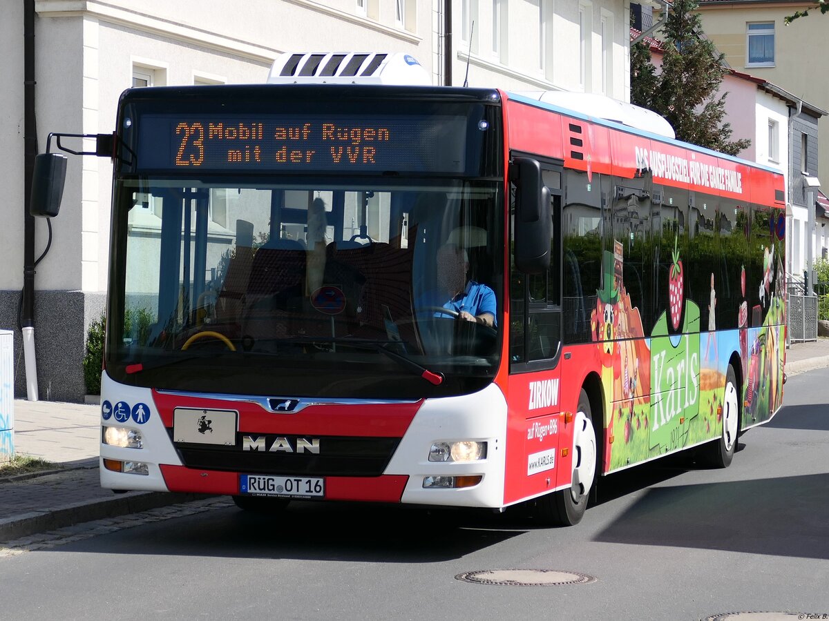 MAN Lion's City der Oppermann Transporte aus Deutschland in Sassnitz.