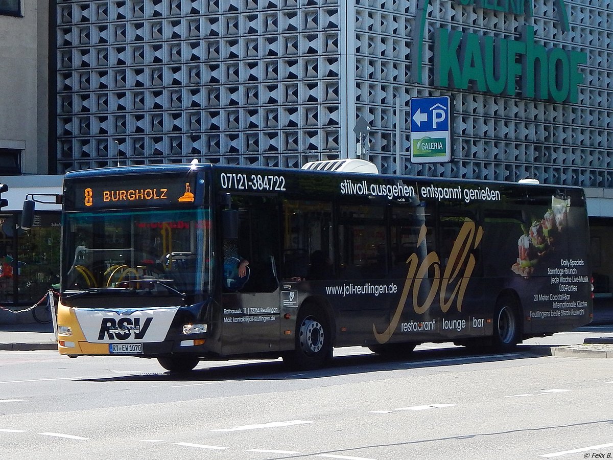 MAN Lion's City der Reutlinger Stadtverkehrsgesellschaft in Reutlingen.