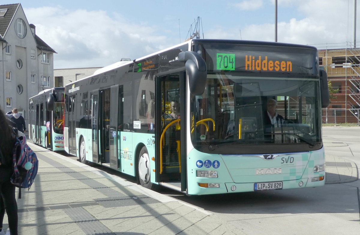 MAN Lion`s City von SVD Linie 704 unterwegs in Detmold im September 2019