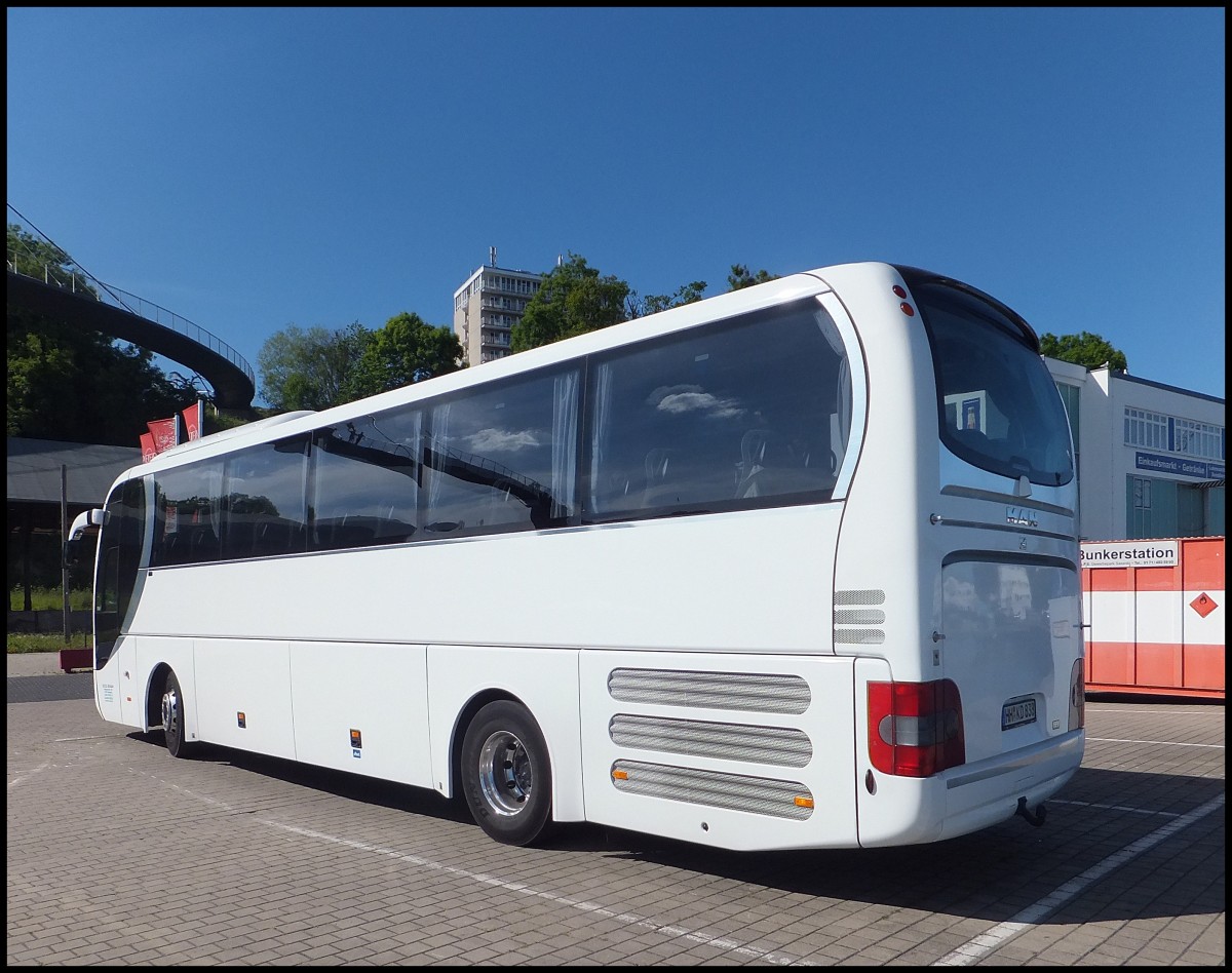 MAN Lion's Coach von K.D.E. Reisen aus Deutschland im Stadthafen Sassnitz.