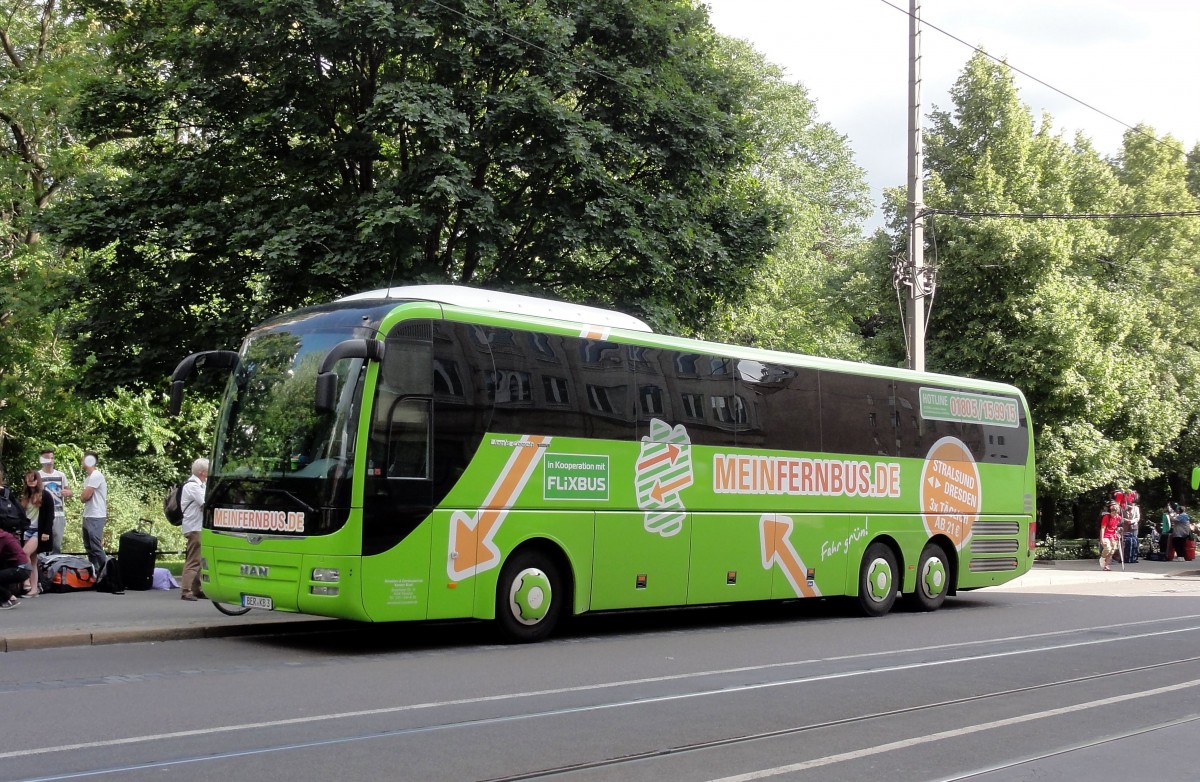 MAN Lions Coach von MEINFERNBUS Ende Juli 2015 in Leipzig beim Hauptbahnhof gesehen.