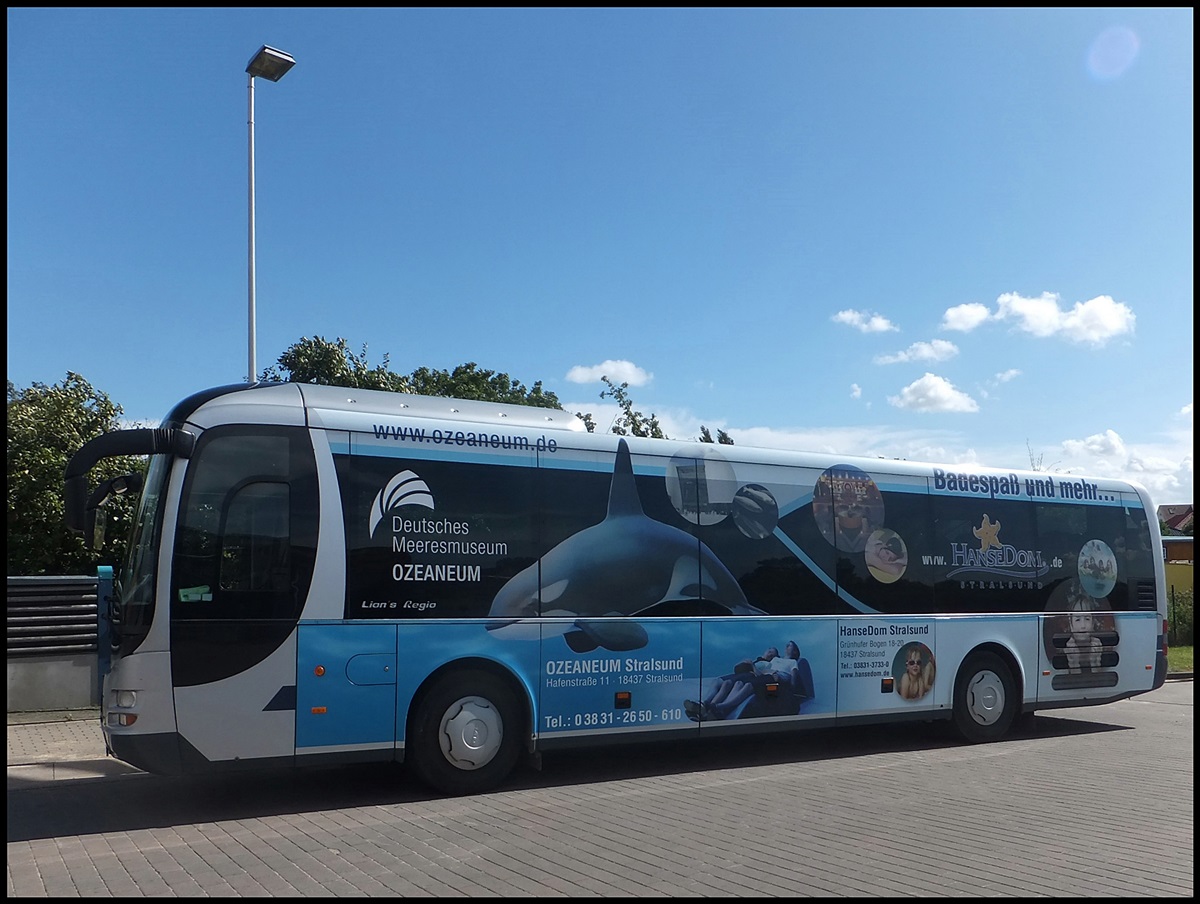 MAN Lion's Regio der Kraftverkehrsgesellschaft mbH Ribnitz-Damgarten (ex. Osteebus) in Bergen.