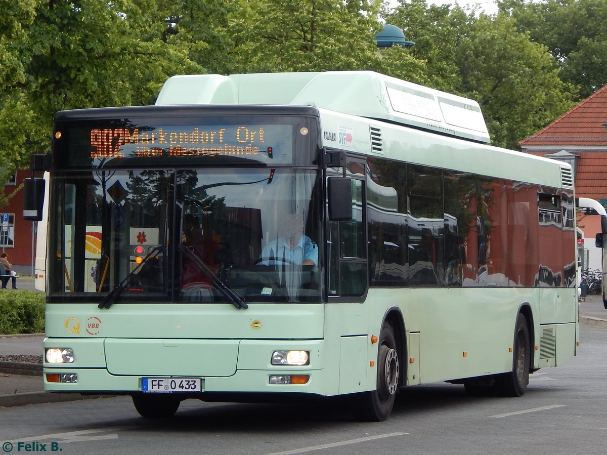 MAN Niederflurbus 2. Generation CNG der Stadtverkehrsgesellschaft mbH Frankfurt Oder in Frankfurt.