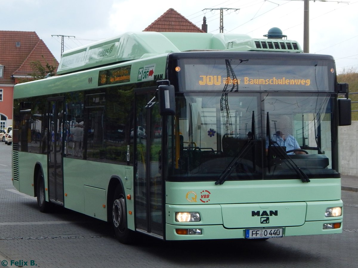 MAN Niederflurbus 2. Generation CNG der Stadtverkehrsgesellschaft mbH Frankfurt Oder in Frankfurt.