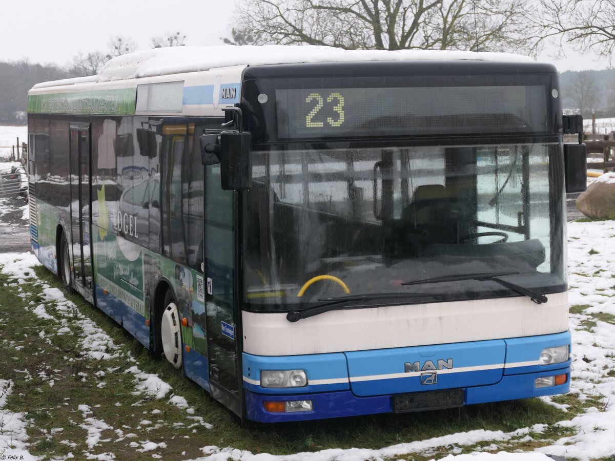 MAN Niederflurbus 2. Generation ex MVVG in Sandhagen. 