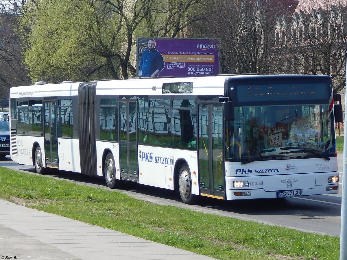 MAN Niederflurbus 2. Generation von PKS Szczecin aus Polen in Stettin.