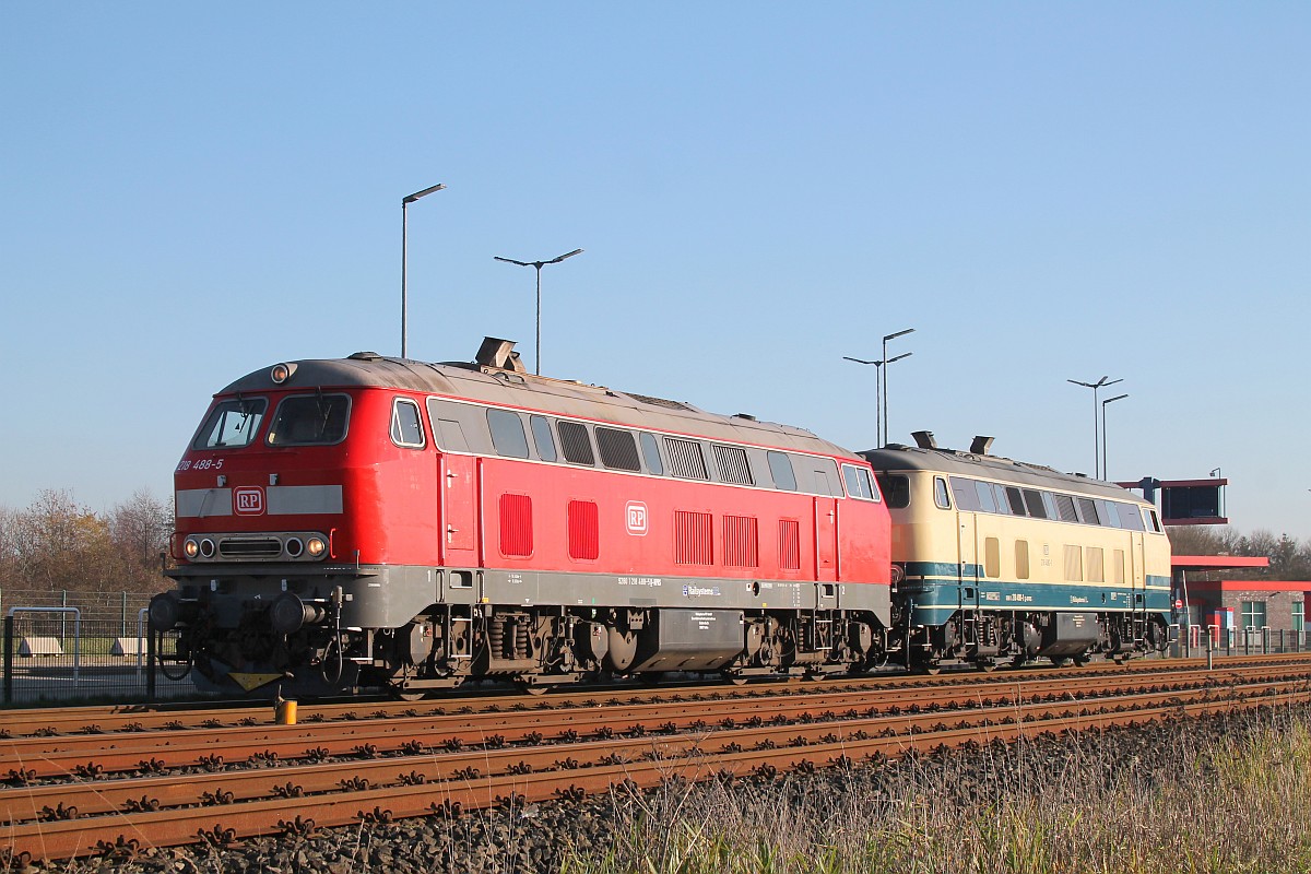 Marschbahn Gastlok 21: RPRS 218 488-5, REV/RPRS/22.10.18, Niebüll 16.11.18