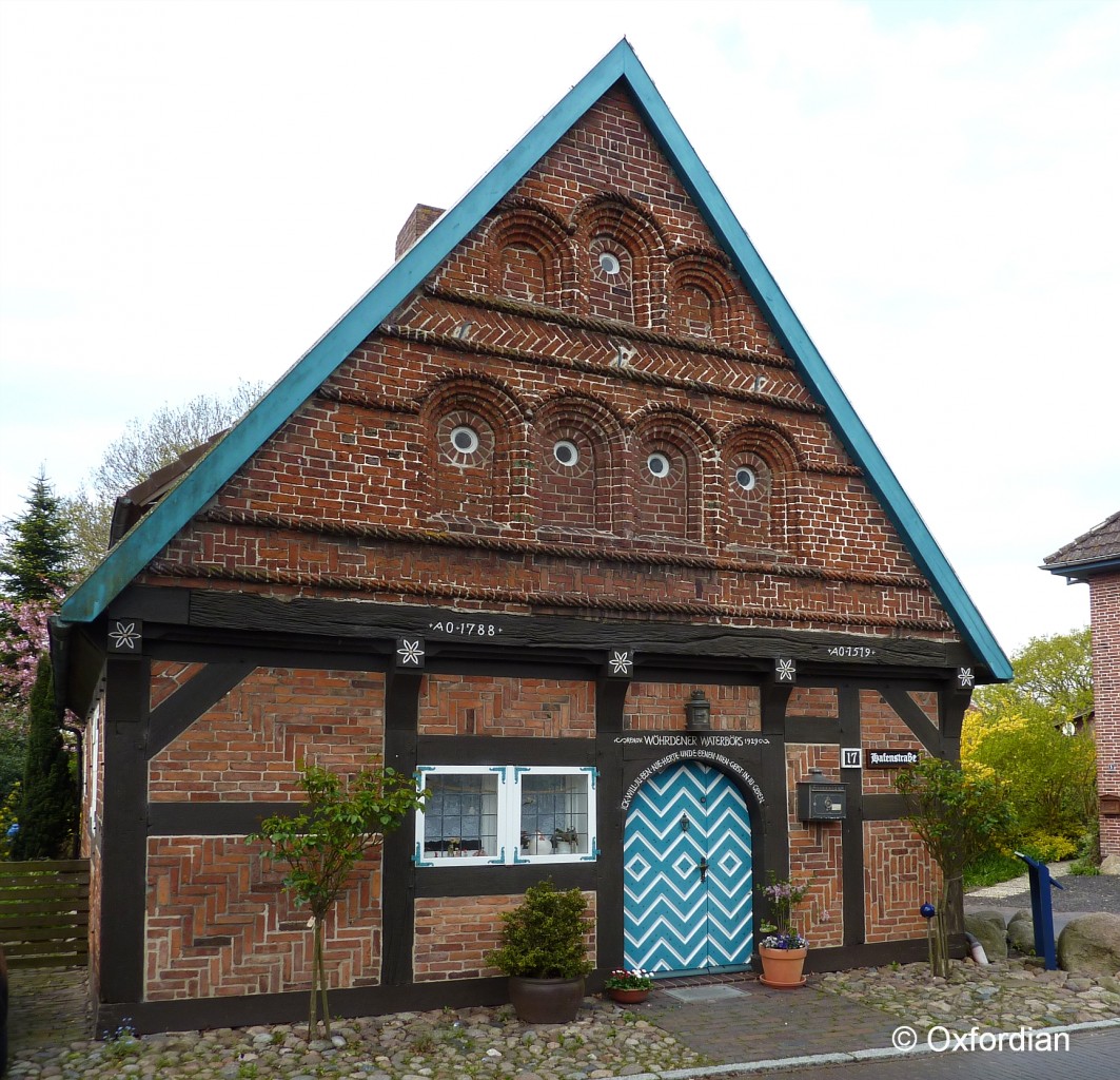 Materialienhaus in Wöhrden, Dithmarschen. Kulturdenkmal.