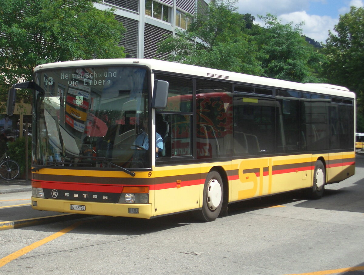 (MB-031) - Aus dem Archiv: STI Thun - Nr. 9/BE 36'720 - Setra (ex AvH Heimenschwand Nr. 9) am 1. August 2006 beim Bahnhof Thun