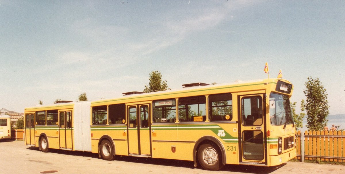 (MD075) - Aus dem Archiv: TN Neuchtel - Nr. 231/NE 84'231 - Volvo/Van Hool im August 1981 in Neuchtel, Dpt