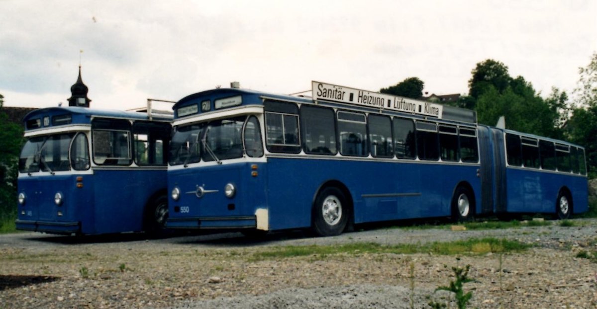 (MD461) - Aus dem Archiv: VBZ Zrich - Nr. 550 - Saurer/Tscher um 1998 in Nfels