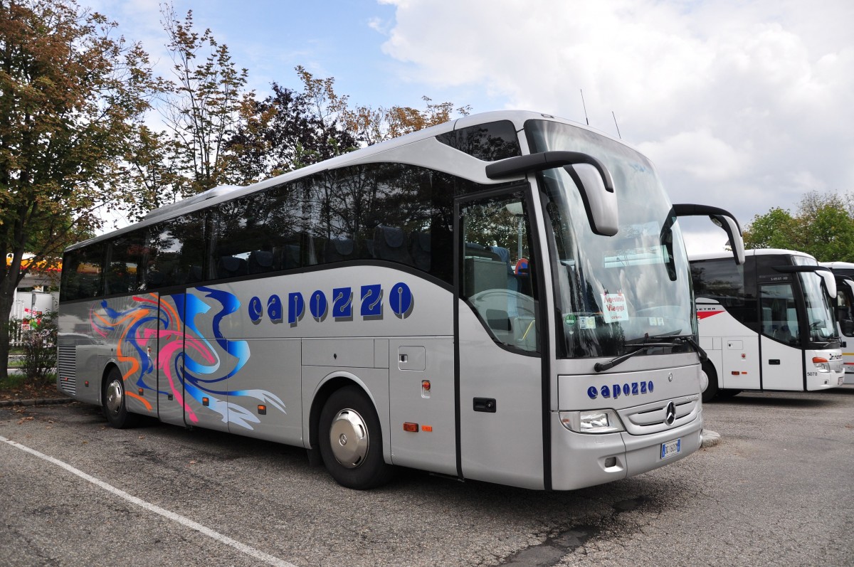 Mercedes Benz Tourismo aus Italien am 31.Juli 2014 in Krems gesehen.