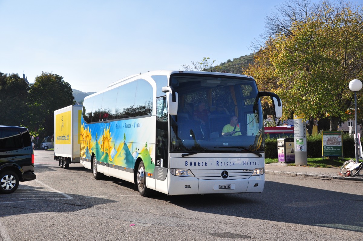 Mercedes Benz Travego von Bhrer Reisen aus der Schweiz am 28.9.2014 in Krems.