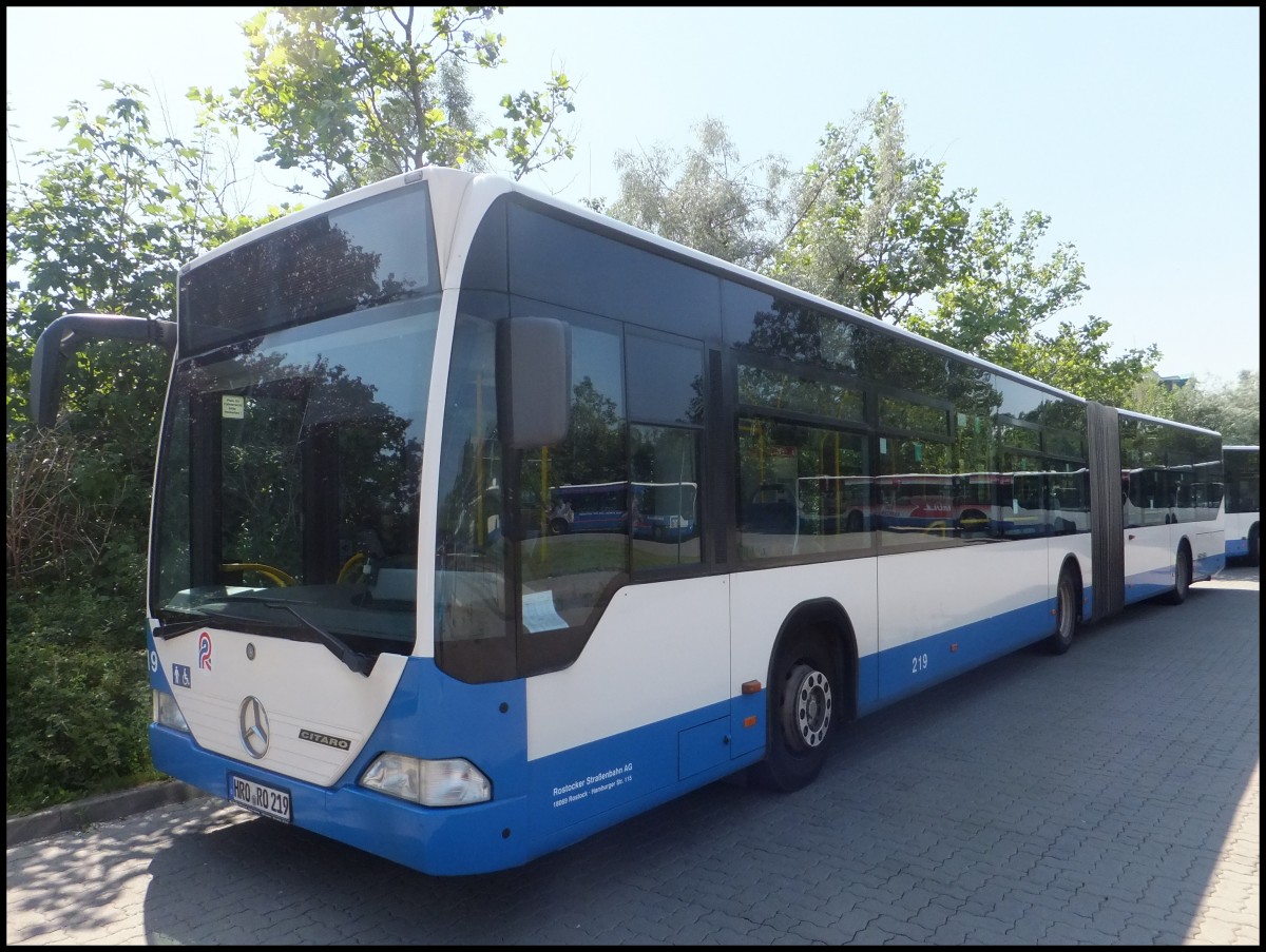 Mercedes Citaro I der Rostocker Straenbahn AG in Rostock.