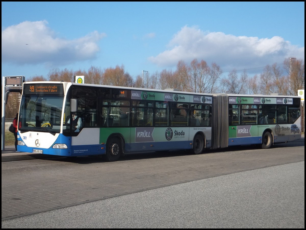 Mercedes Citaro I der Rostocker Straenbahn AG in Rostock.