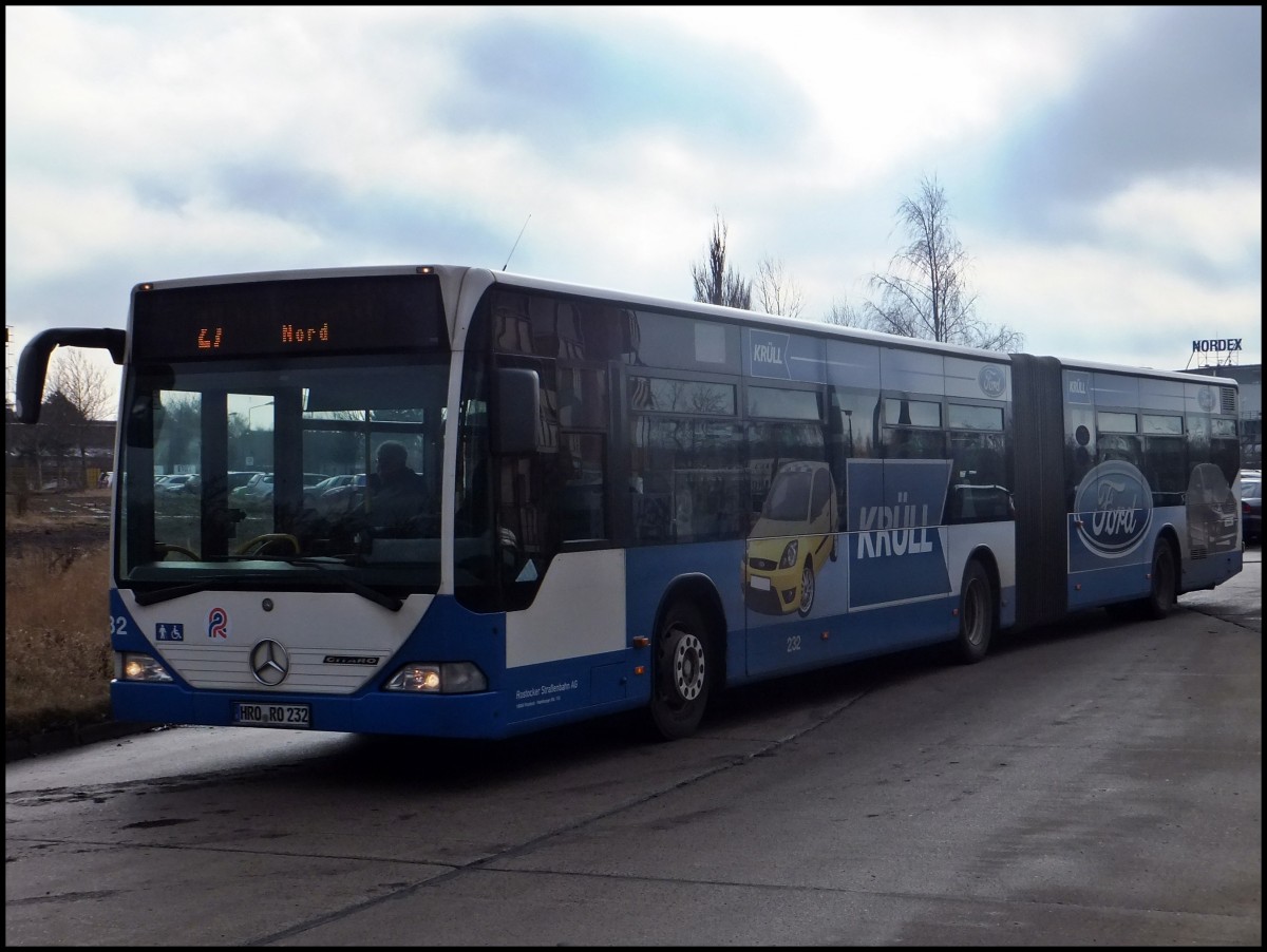 Mercedes Citaro I der Rostocker Straenbahn AG in Rostock.