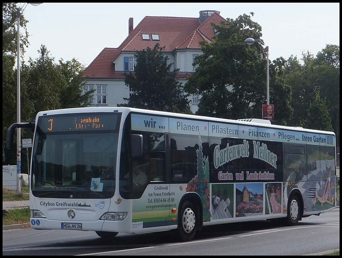 Mercedes Citaro II der Stadtwerke Greifswald in Greifswald.