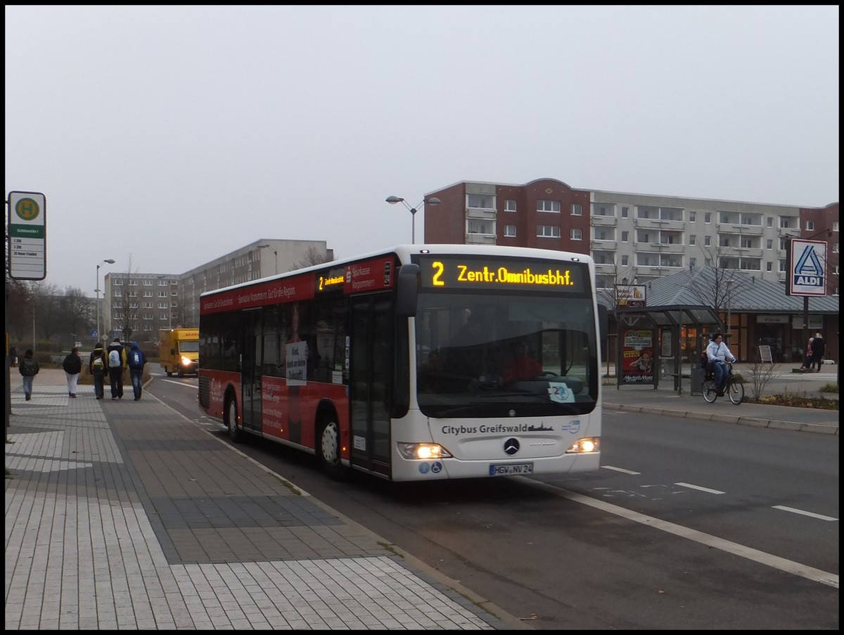 Mercedes Citaro II der Stadtwerke Greifswald in Greifswald.