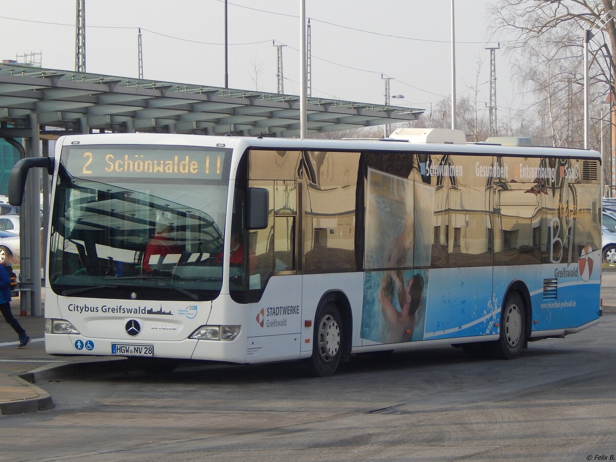 Mercedes Citaro II der Stadtwerke Greifswald in Greifswald. 