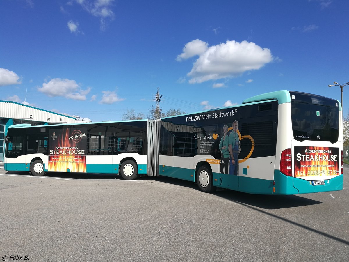 Mercedes Citaro III der Neubrandenburger Verkehrsbetriebe in Neubrandenburg.