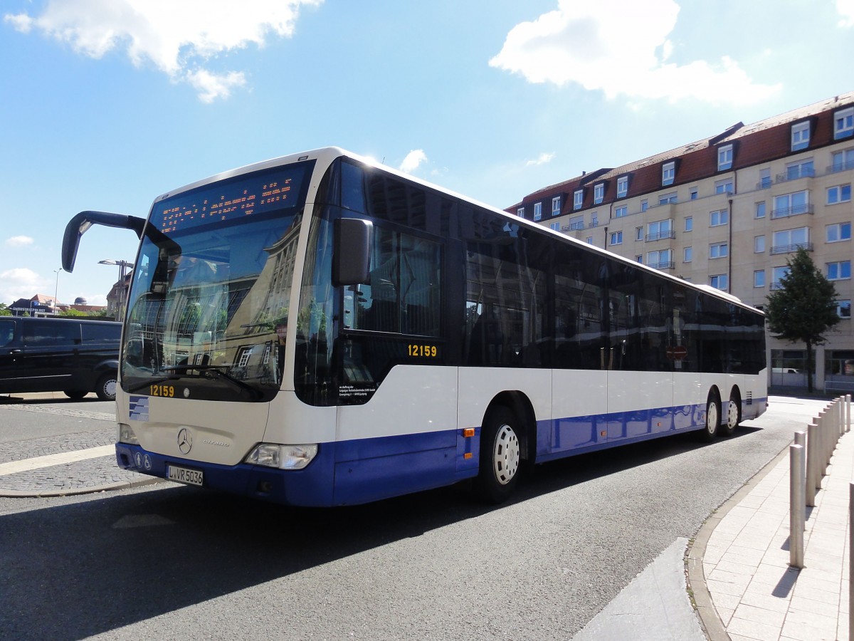 Mercedes Citaro der LVB Ende Juli 2015 beim Hauptbahnhof gesehen.