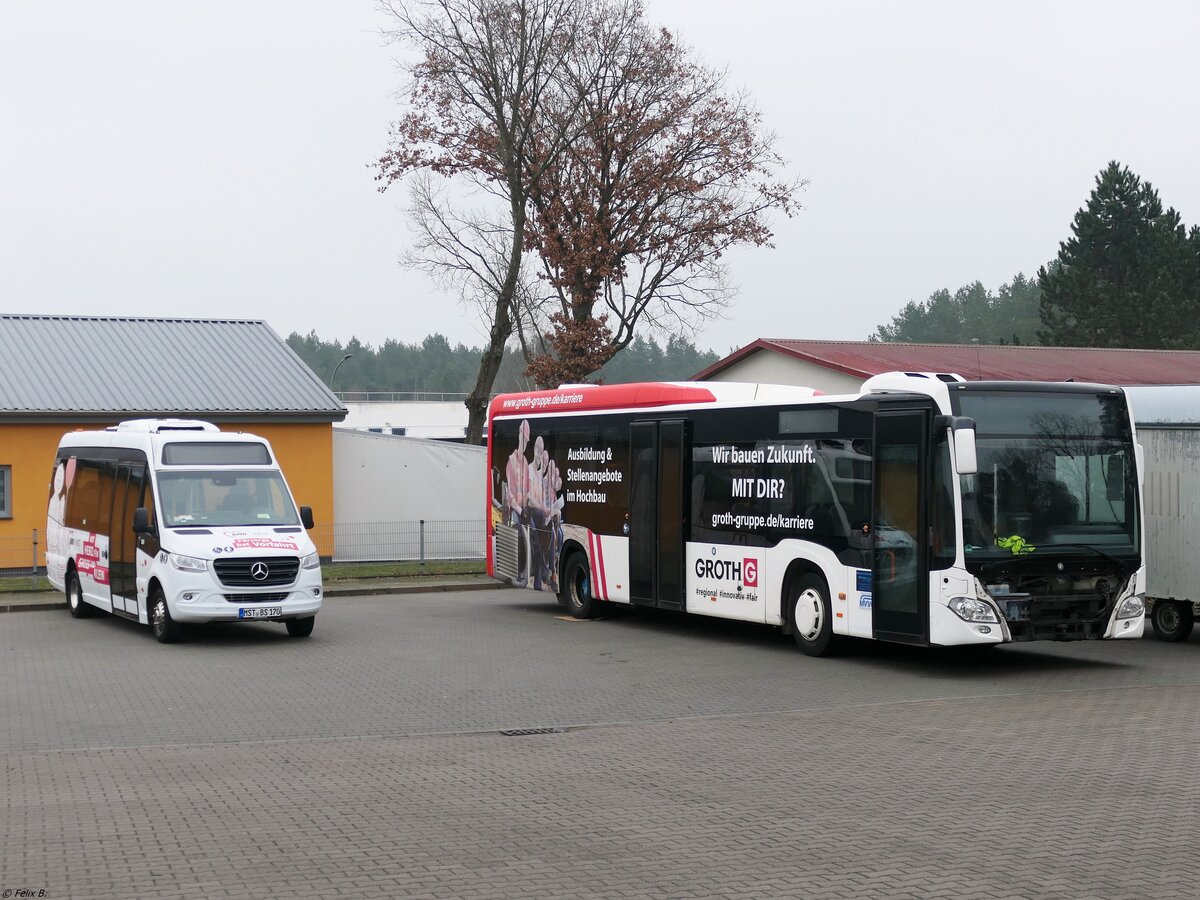 Mercedes Sprinter und Mercedes Citaro III LE Ü von Becker-Strelitz Reisen aus Deutschland in Neustrelitz.