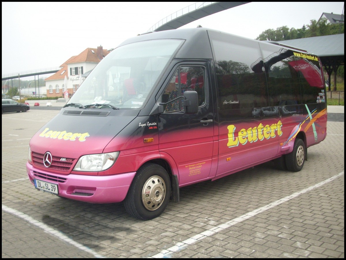 Mercedes Super Sprinter von Leutert aus Deutschland im Stadthafen Sassnitz.