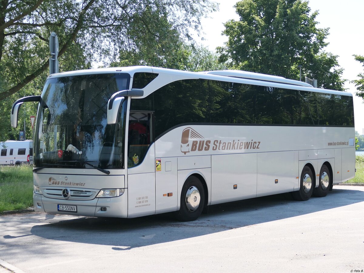 Mercedes Tourismo von Bus Stankiewicz aus Polen in Stralsund.