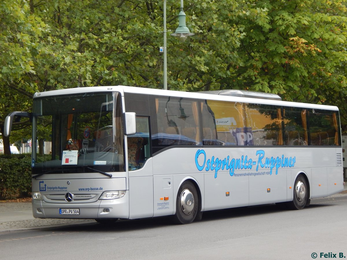 Mercedes Tourismo von Ostprignitz-Ruppiner Personenverkehrsgesellschaft in Berlin.