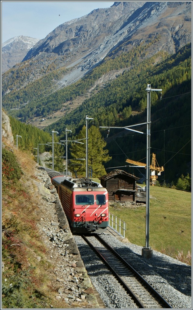 MGB HGe 4/4 kurz vor Zermatt.
21. Okt. 2013