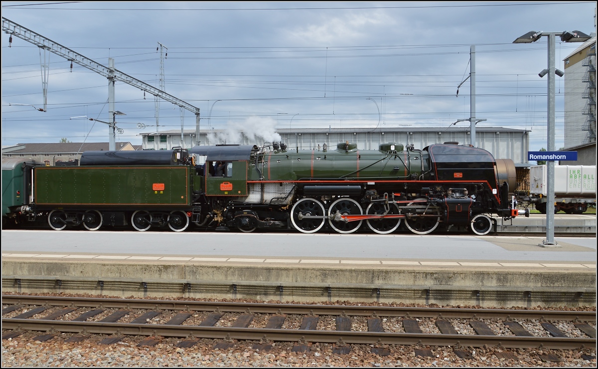 Mikado 141 R 1244 in Romanshorn mit einem Sonderzug aus Brugg und Schaffhausen.  August 2014.