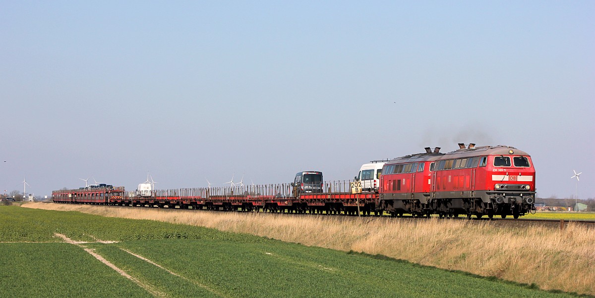 Mit einem der wenigen SyltShuttle kamen heute 218 389-5(REV/HB X/17.11.17) und 218 380-4(REV/HB X/12.03.16) von Westerland nach Niebll gefahren. 05.04.2020