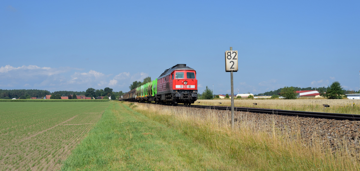 Mit einer der Güterzug-Stammleistungen auf der Strecke Nürnberg - Irrenlohe war 232 262-6 am Vormittag des 21. Juli 2017 bei Freihöls unterwegs.