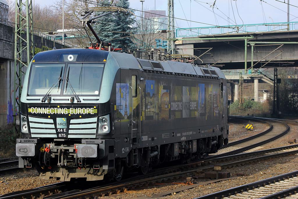 MRCE/RTB 193 875-2  Connecting Europe  in Hamburg-Harburg auf dem Weg in den Hamburger Hafen. 12.02.2016