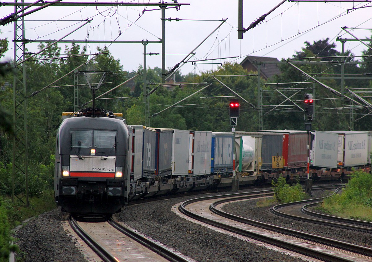 MRCE/TXL 182 570-2  We love to connect  mit dem Lauritzen KLV aufgenommen bei der Durchfahrt in Schleswig. 12.08.2017