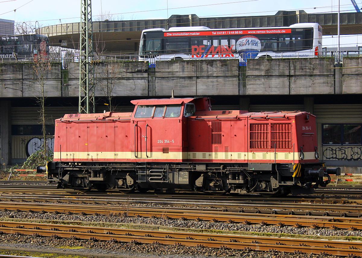 MTEG 204 354-5/3202 354-7 auf dem Weg in den alten Rbf HH-Harburg um dort den ARS Autologistikzug nach Cuxhaven abzuholen. 12.02.2016