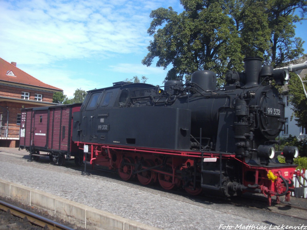 Museumslok 99 332 im Bahnhof Khlungsborn West am 13.7.14