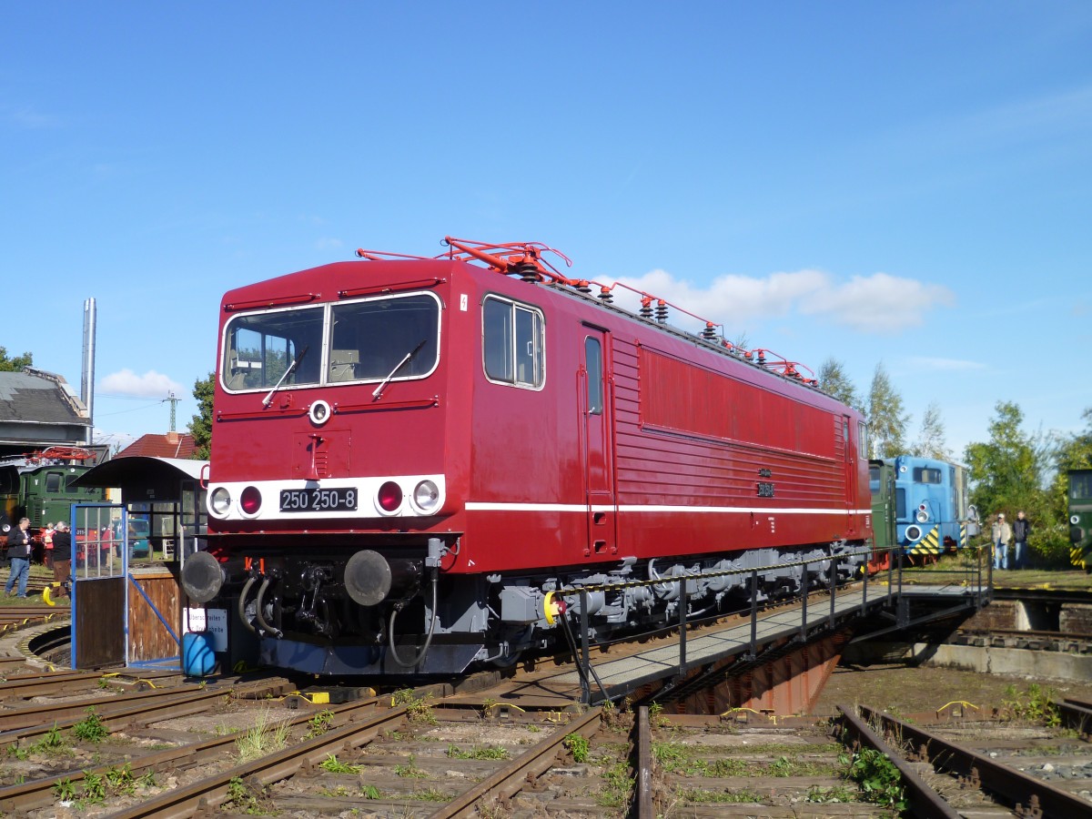 Nachher 250 250-8 in iher alten DR Lackierung, zusehen am 09.10.11 im BW Weimar. 