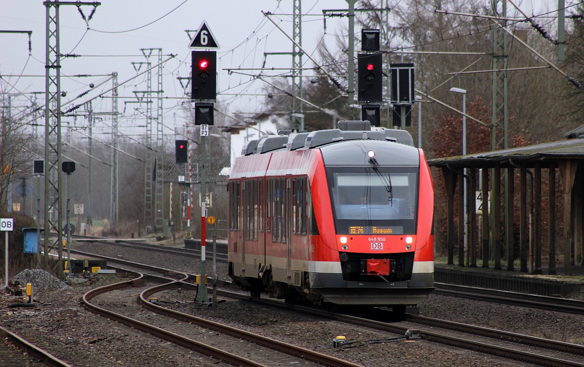 NAH.SH 0648 450/950 als RE74 nach Husum, Jübek, 16.06h, 22.02.2017