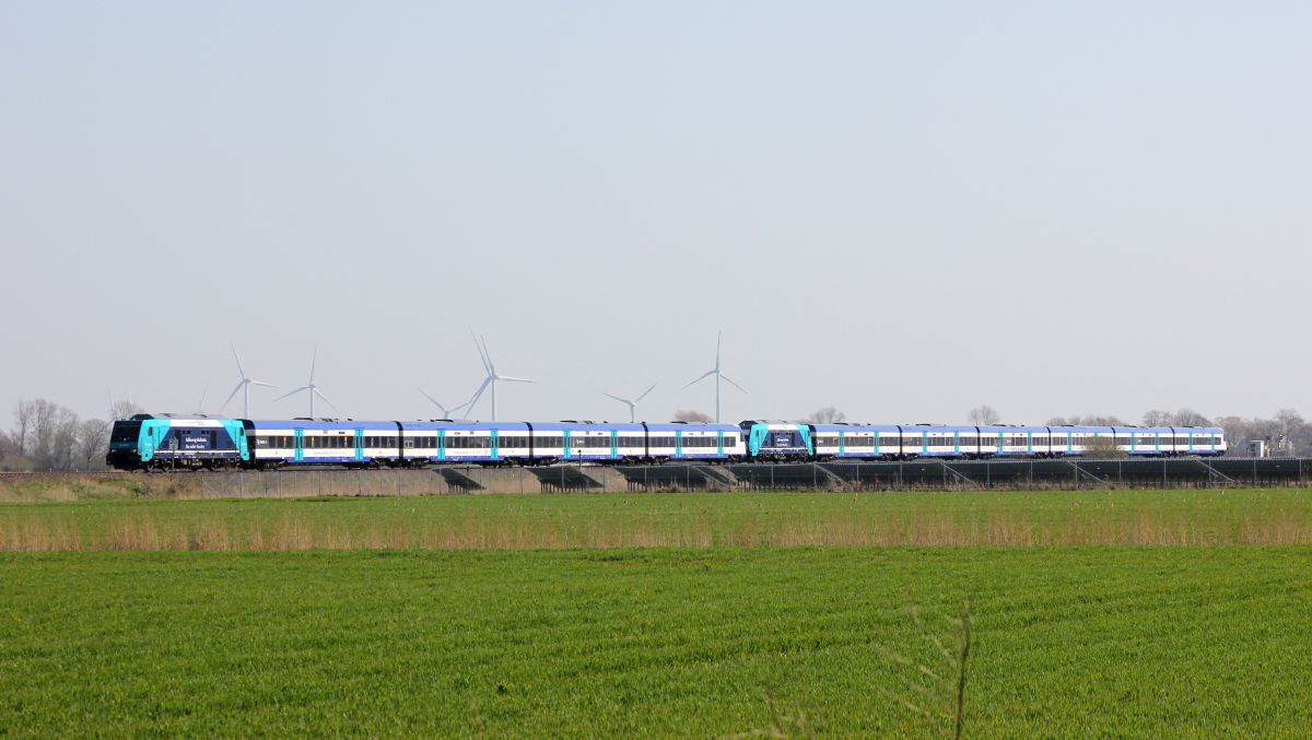 NAH.SH/DB 245 204 + 206 mit RE6 nach Westerland Gotteskoog 19.04.2019