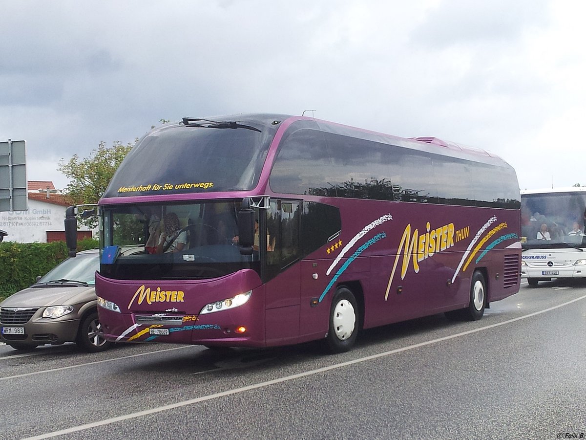 Neoplan Cityliner von Meister aus der Schweiz in Sassnitz.